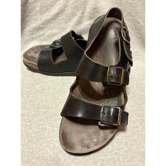 Mephisto Cork Bed Sandals Size 40  W9 M7 Black Leather - Picture 3 of 12